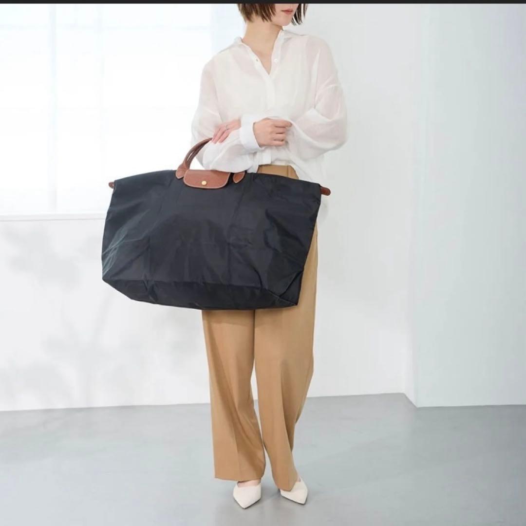 《極美品》ロンシャン　ルプリアージュ　バッグ 折り畳みトラベルバッグ　ボストン黒