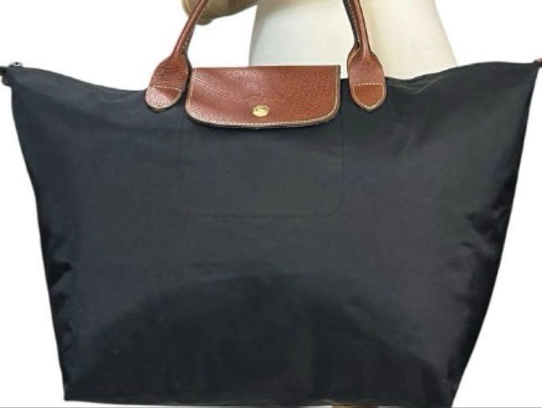 《極美品》ロンシャン　ルプリアージュ　バッグ 折り畳みトラベルバッグ　ボストン黒