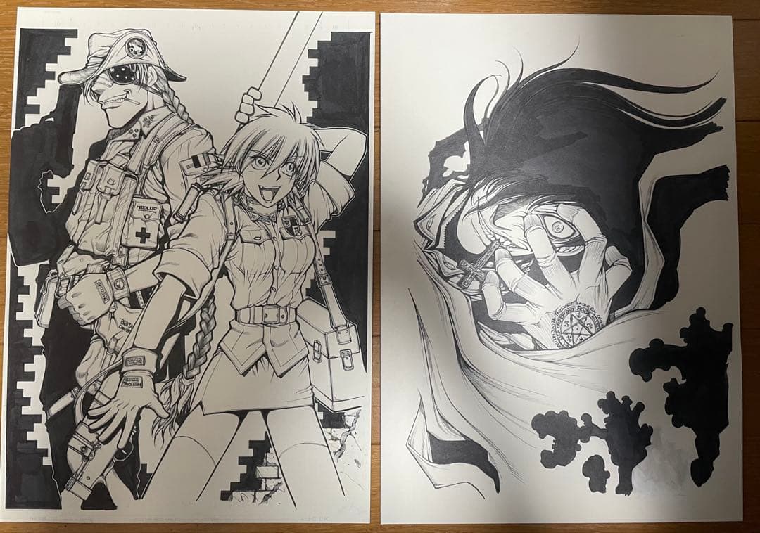 ヘルシング 20周年記念複製原画 王立国教騎士団セット