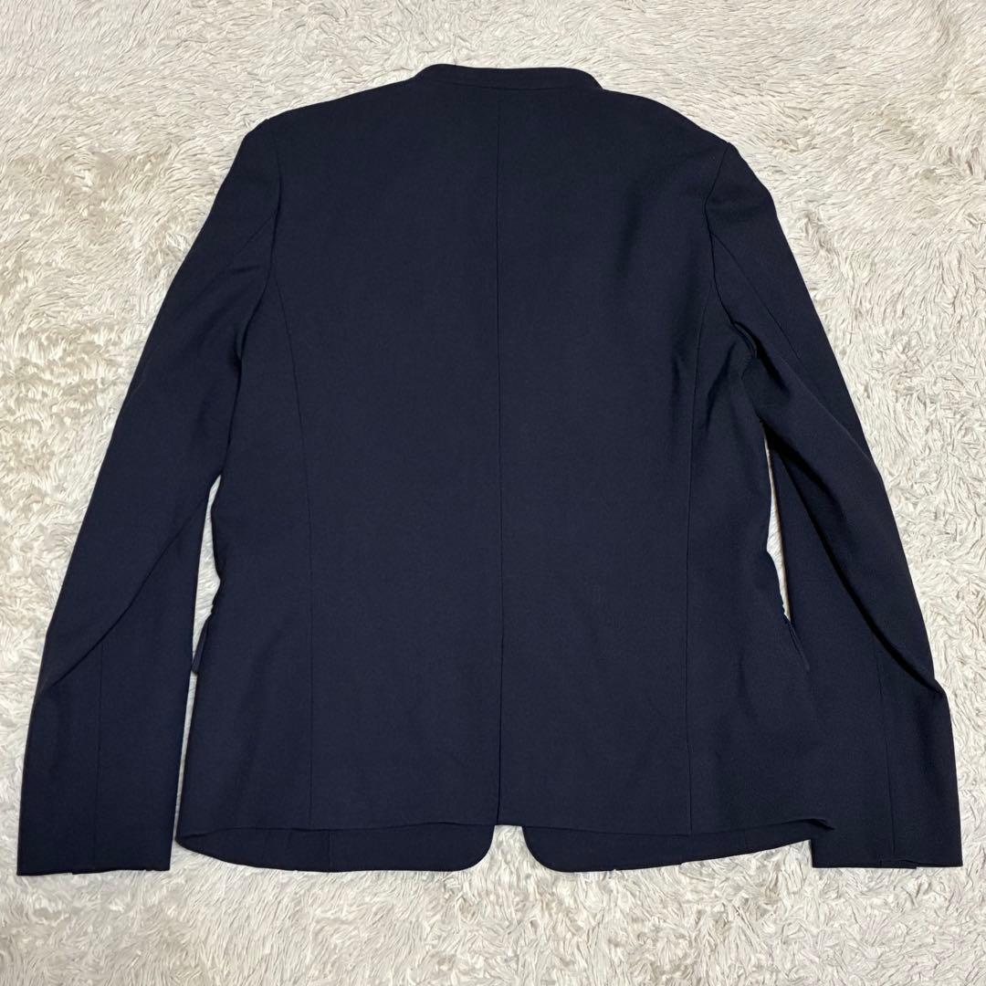 PLST 高年式 洗濯機で洗える 紺 ネイビー ノーカラー ジャケット