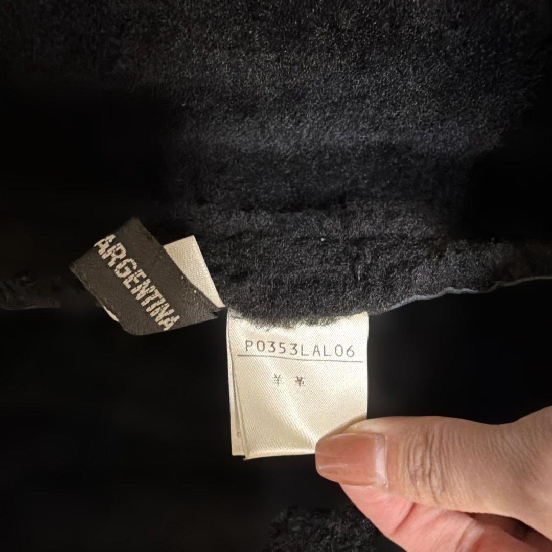 アメカジ好きな方カールヘルム 中ボアレザーブルゾン 羊革 ブラック