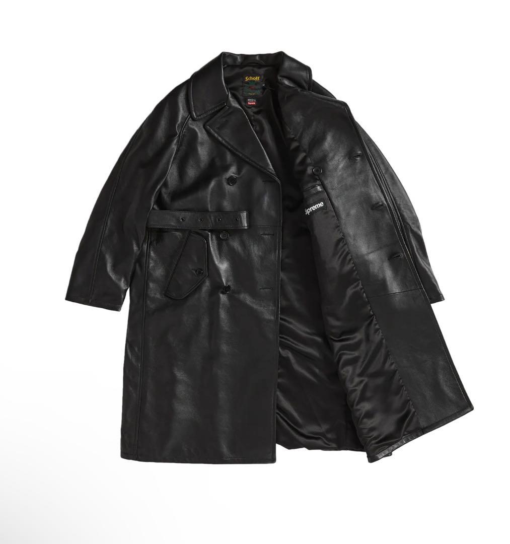 Supreme Schott Leather Trench Coat Sサイズ - メルカリ