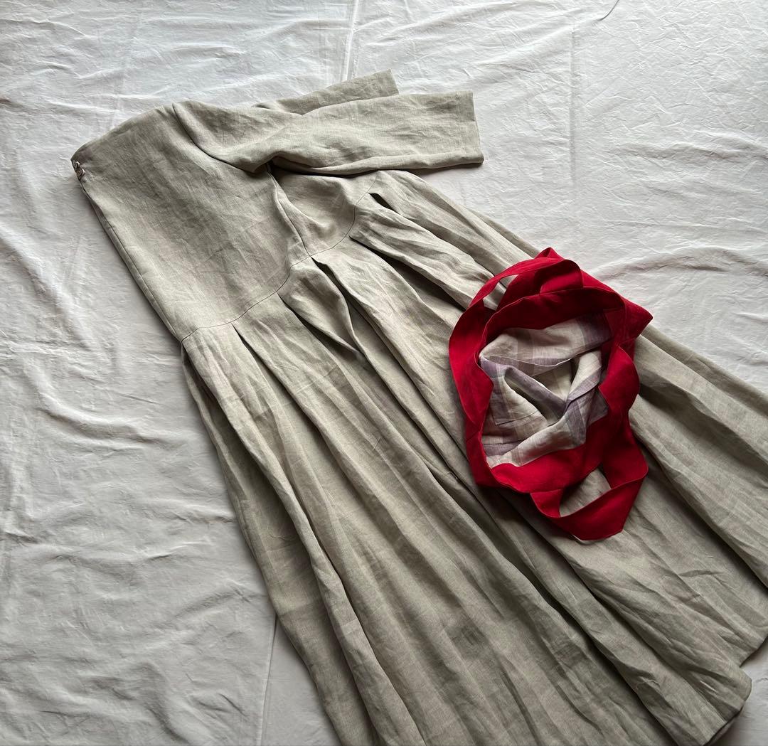 いずみ様専用ごページ】linen真赤布バック＆フラックス生成り