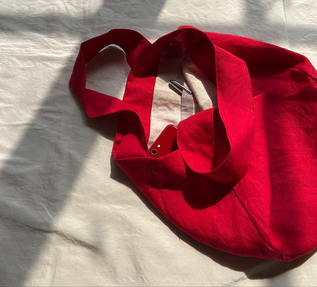 いずみ様専用ごページ】linen真赤布バック＆フラックス生成り