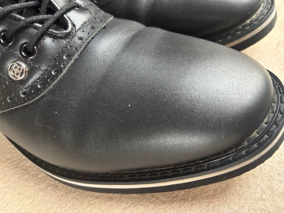 美品G/FOREメンズ牛革レザーガリバンダースパイクレス ゴルフシューズ