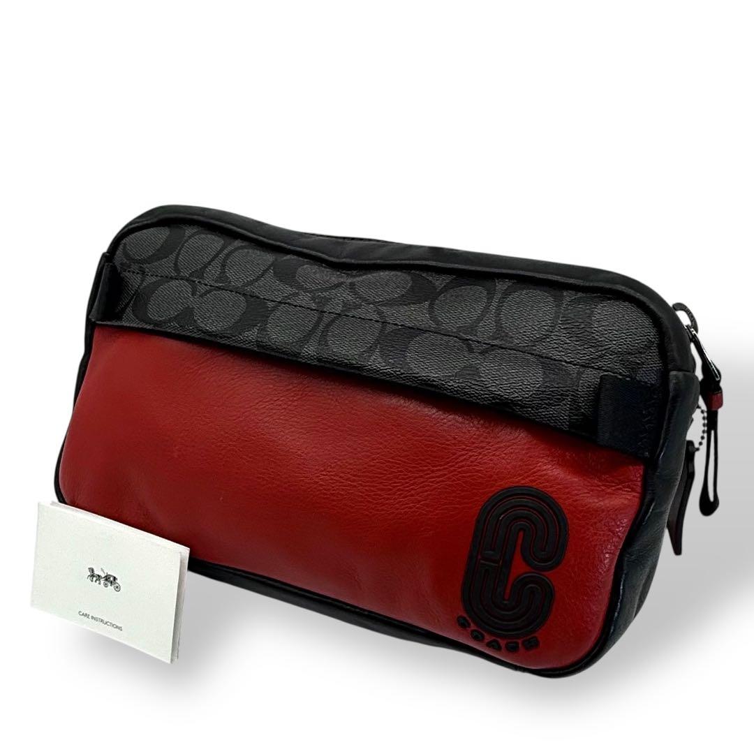 【美品】COACH コーチ ボディバッグ PVC メンズ ウエストポーチ 赤黒 Amazon | [コーチ] COACH ウエストバッグ ウエストポーチ ボディバッグ