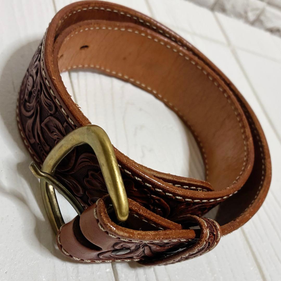 FUNNY ファニー カービング 彫り レザーベルト 革ベルト