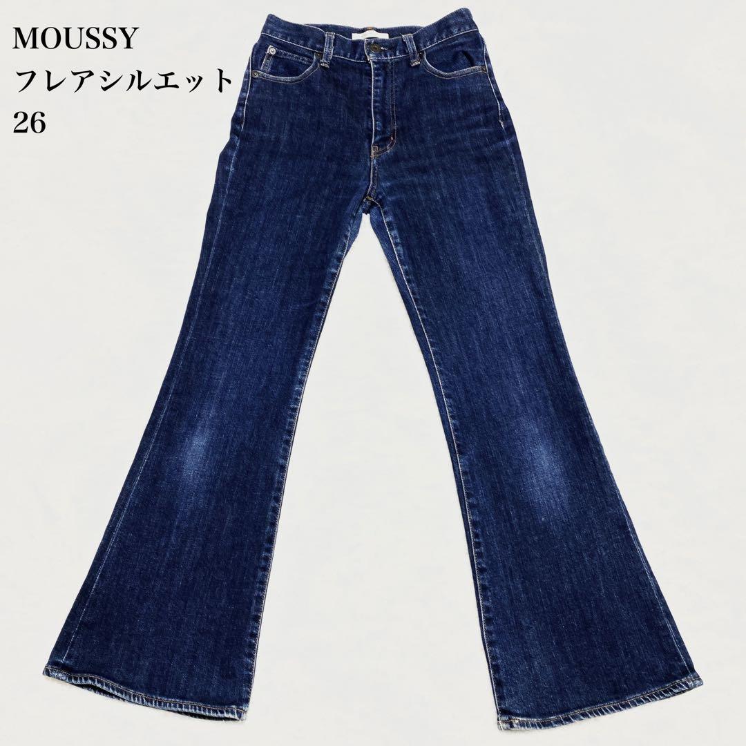 MOUSSY マウジー フレア 濃紺 インディゴ 26 ストレッチ 赤耳 - メルカリ