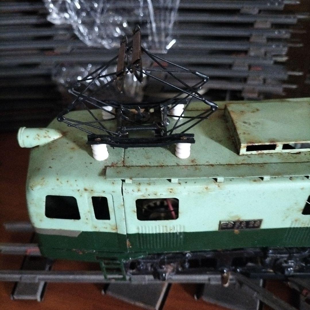 KTM EB5828 3線式Oゲージレトロ鉄道模型 緑色と白色 制御盤付き