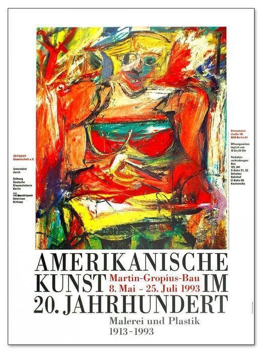 ウーマン5/ウィリアム デ クーニング/ポスター 展覧会ポスター（Untitled XI, 1981）+ オーダーフレーム：ウィレム