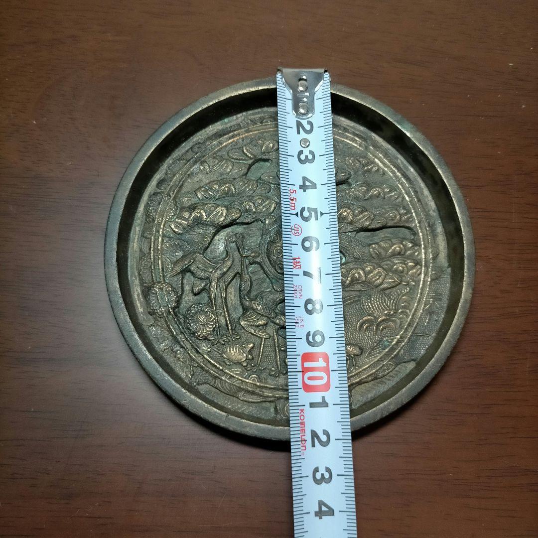 鶴亀松文』天下一 古銅鏡 和鏡 古鏡 円鏡 - メルカリ