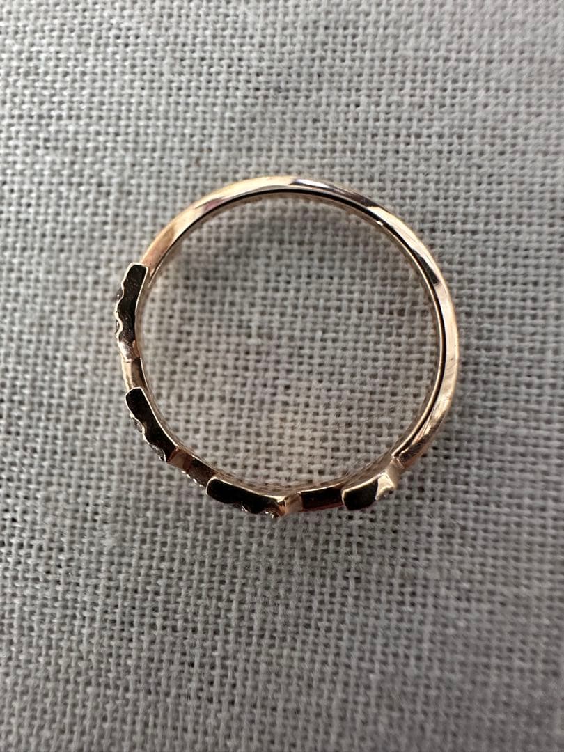 agete アガット K10 ピンキーリング 5号 廃盤 月桂樹 ローレルリーフ