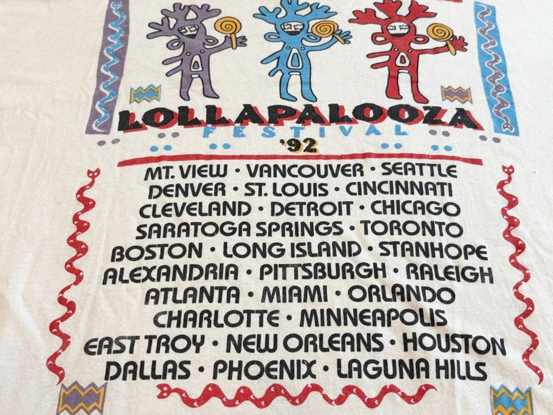 92s LOLLAPALOOZA Tシャツ 90s ロラパルーザ レッチリ