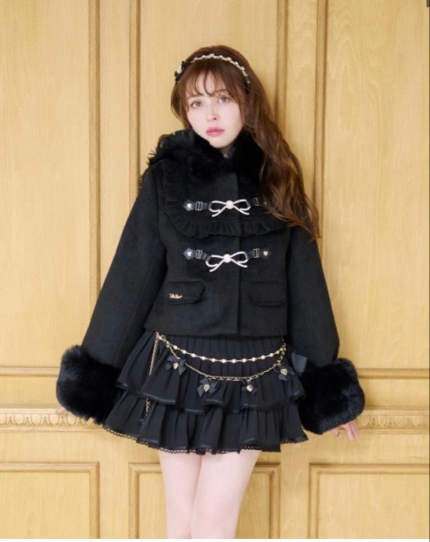 リズリサ　ビジューリボンショートフードコート ビジューリボンショートフードコート ｜ LIZ LISA（リズリサ）公式通販