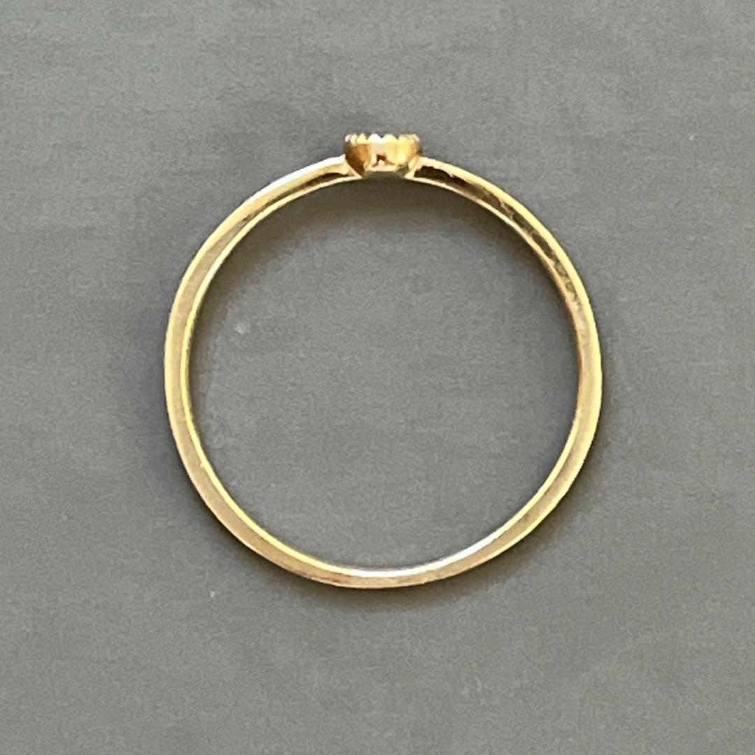 ete YG 10K 0.03ct ダイヤモンド 11号 リング　ミルグレイン