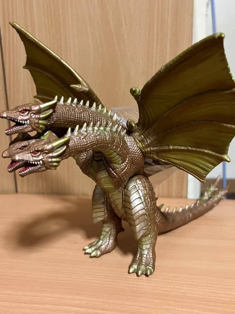 ☆バンダイソフビ東宝怪獣シリーズ☆白亜紀型キングギドラ1998タグ付き☆ゴジラ②