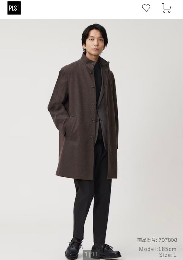 PLST プレシャスニットメルトンスタンドカラーコート（マシン