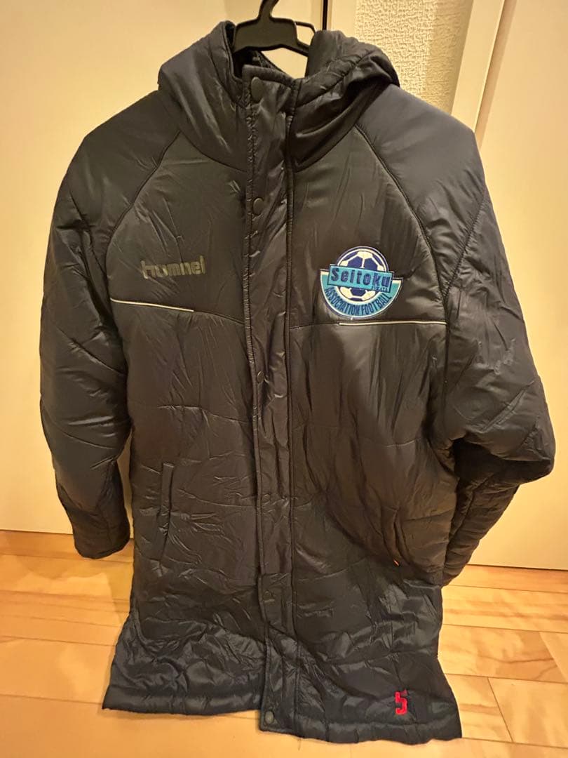 hummel フード付き 紺 ベンチコート hummel（ヒュンメル） 中わたコート ベンチコート メンズ ジュニア