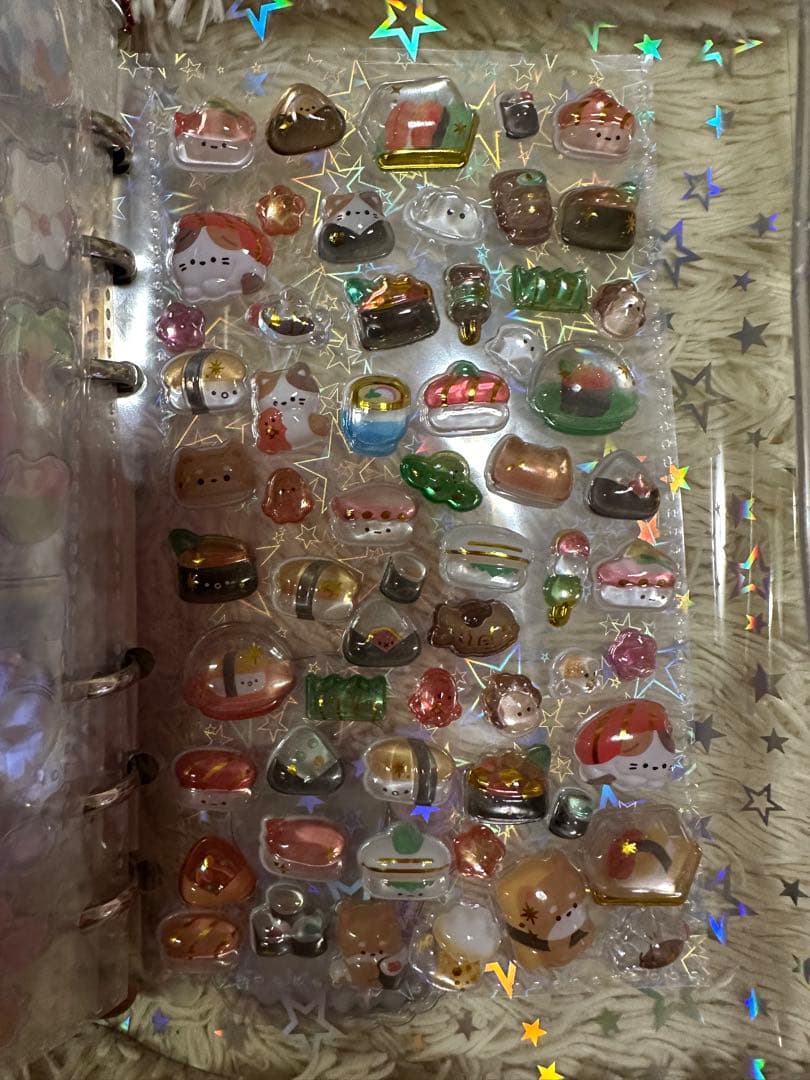 シール帳 完成品 A6 全10枚 星柄バインダー