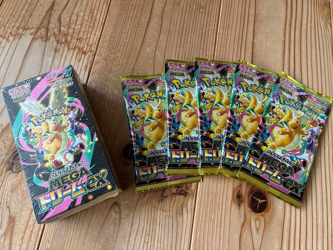 シュリンク付き　ポケモンカードMEGAドリームEX ボックスとバラ5パックセット ポケモンカードゲーム MEGAドリームex シュリンクなしBOX MEGA ハイ