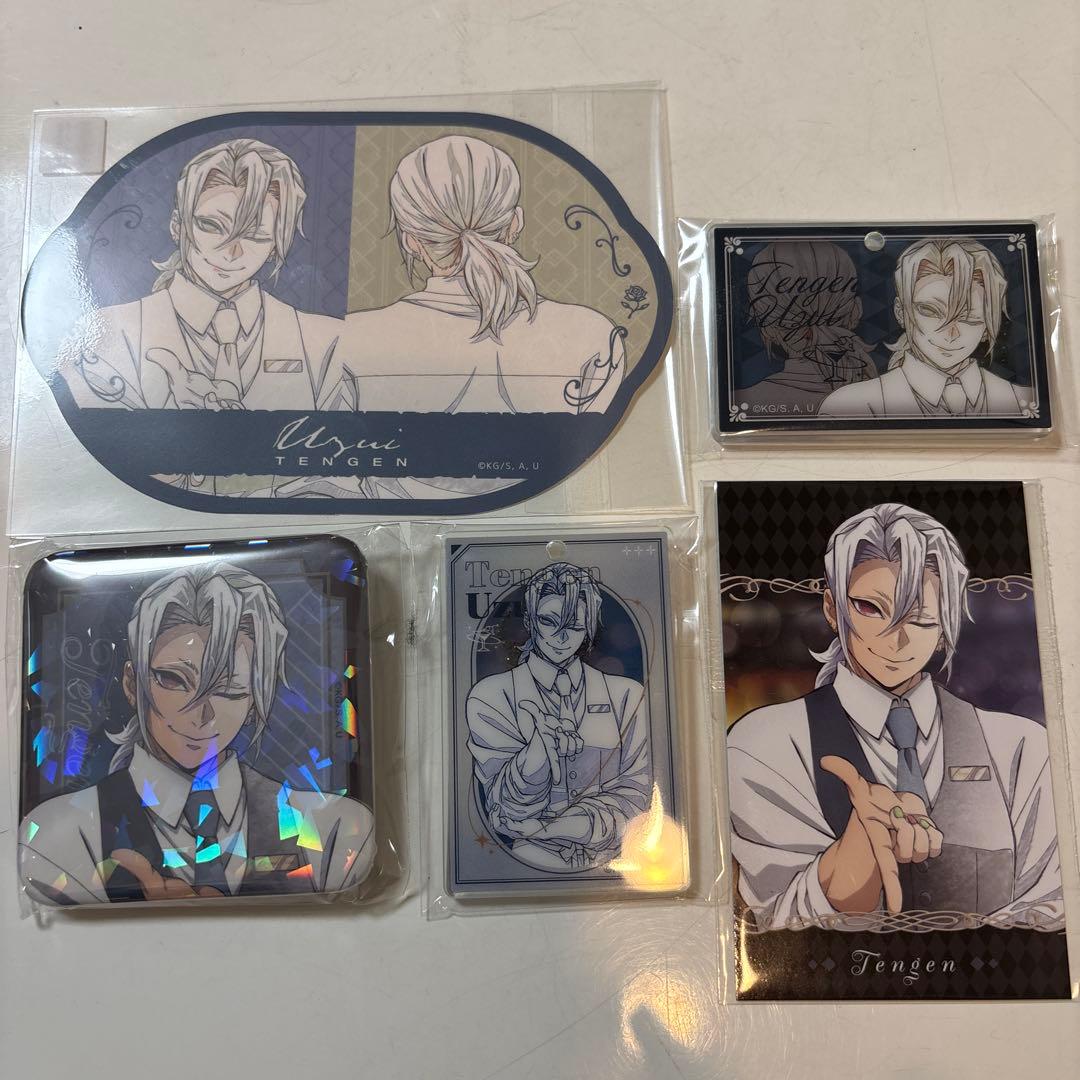 モクテルバー 宇髄天元 グリッター缶バッジ & アクキー ステッカー 5点