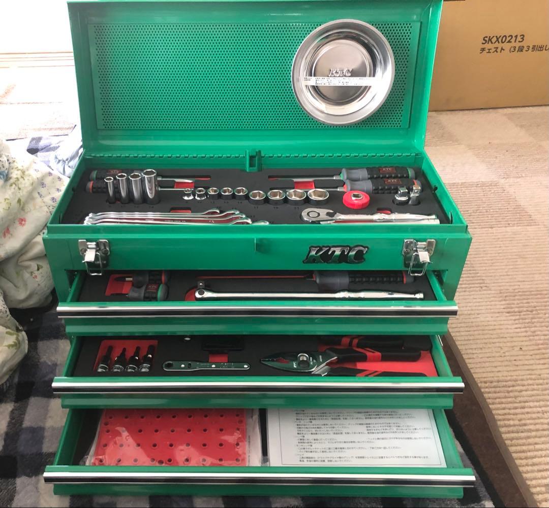 KTC SKX0213 3段引き出しツールボックス マラカイトグリーン - メルカリ