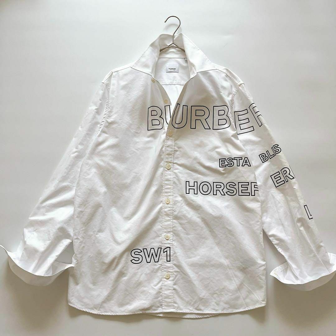 22SS　現行 バーバリー リカルド ティッシ ホースフェリー　長袖シャツ M BURBERRY（バーバリー） シャツ 8050263 メンズ 長袖 コットン