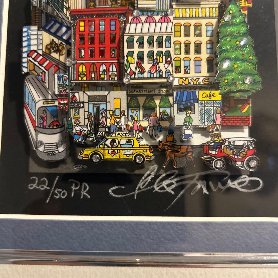 チャールズファジーノ3D シルクスクリーンニューヨークの街並み サイン