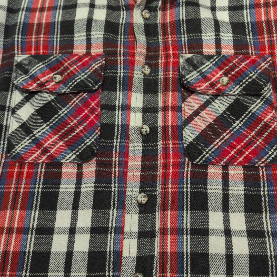 FIVE BROTHER ネルシャツ 70〜80s Lサイズ 黒×白青赤チェック - メルカリ