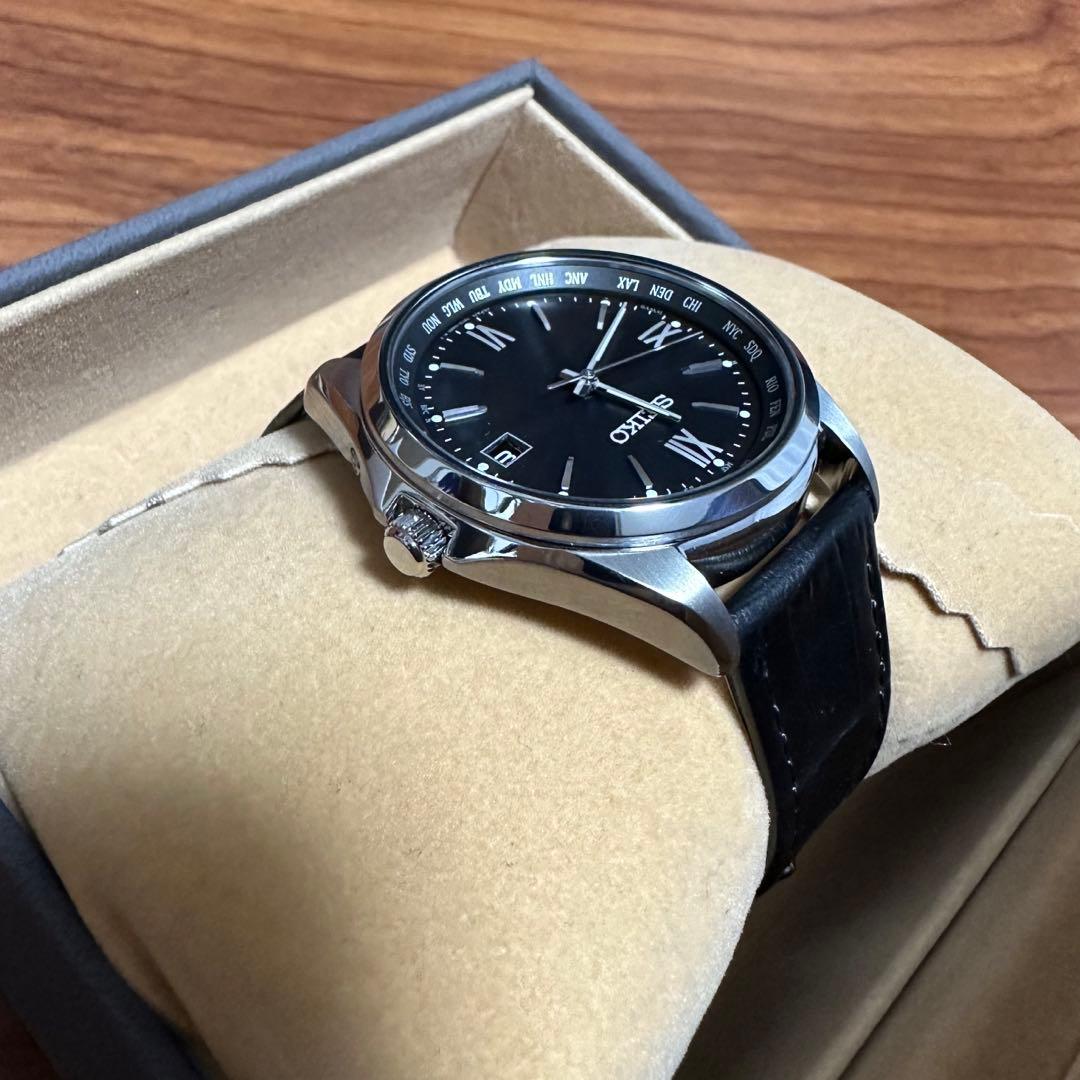 美品 セイコー セレクション SBTM297 レザーバンド 電波ソーラー