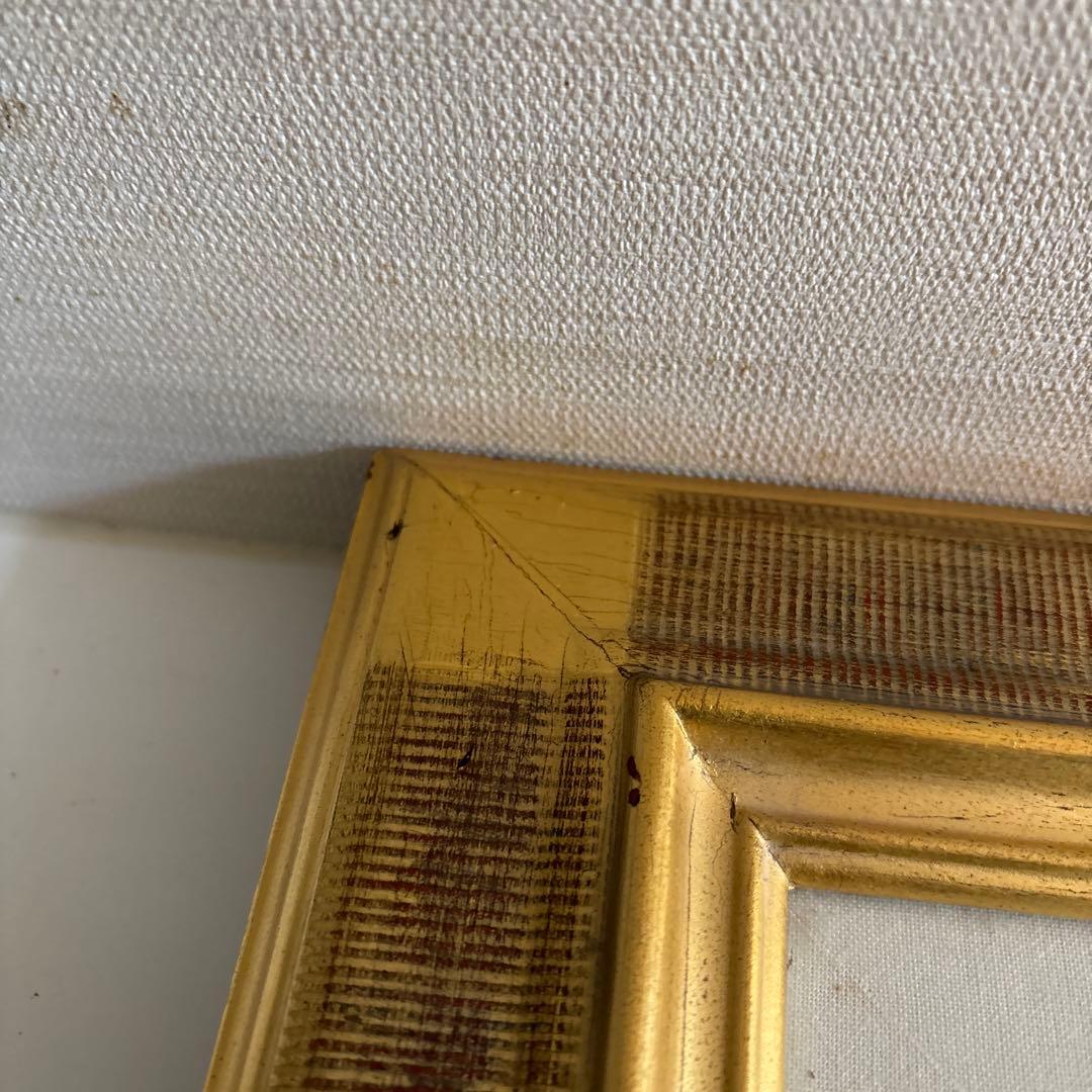 光風会所属 神谷昇子 大山の風景 油彩画 金色フレーム