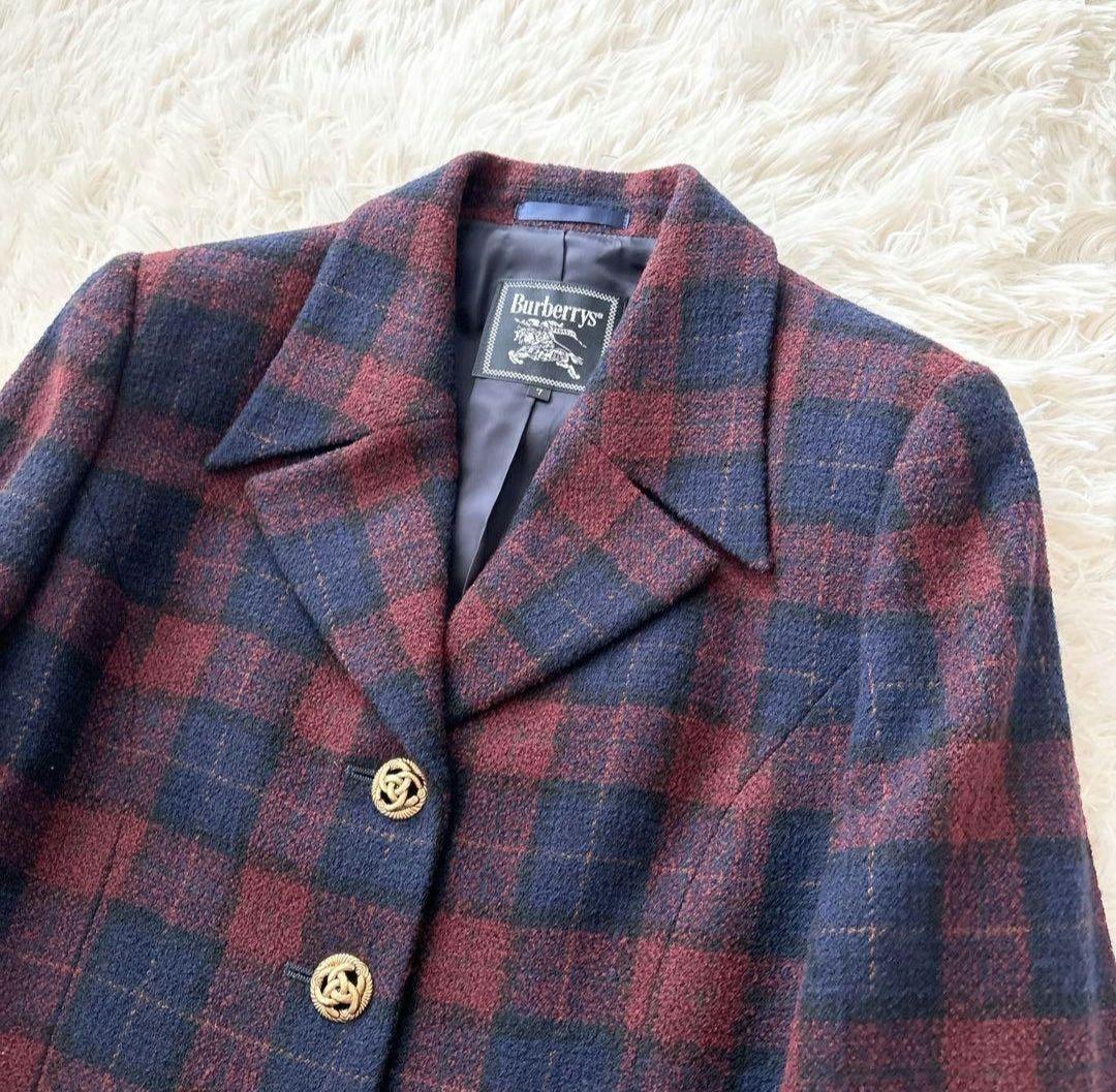 美品 バーバリー ツイード セットアップ スカート スーツ ノバチェック