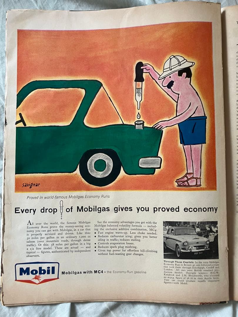 超希少】サヴィニャック Mobil ガソリン オリジナル広告掲載雑誌LIFE