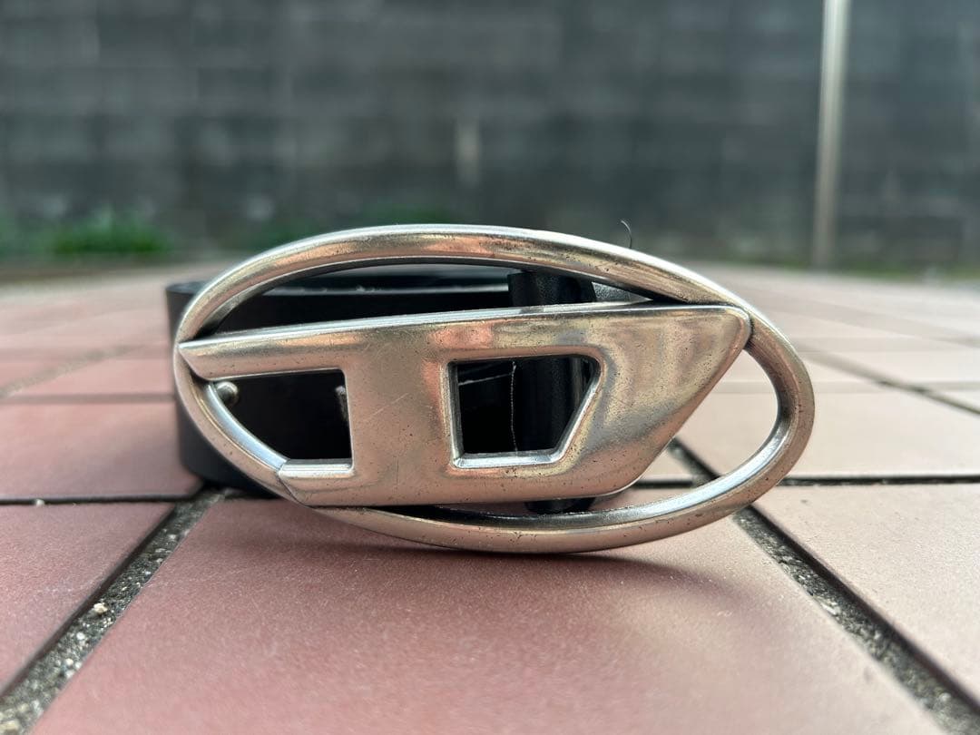 DIESEL ブラック ベルト シルバー バックル ディーゼル(DIESEL) バックル ベルト メンズベルト | 通販・人気