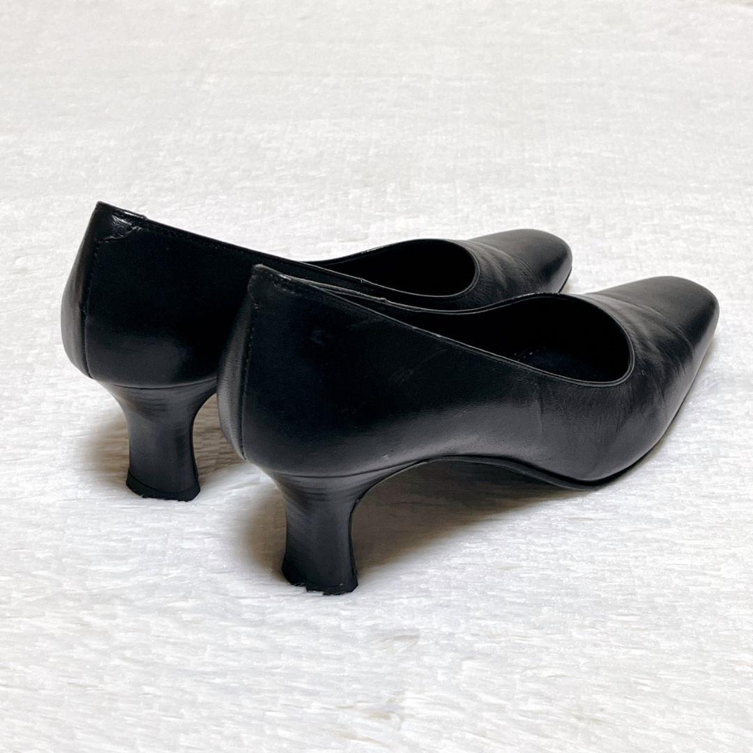 【極美品】REGAL リーガル パンプス 黒 スクエアトゥ 22.5cm 日本製