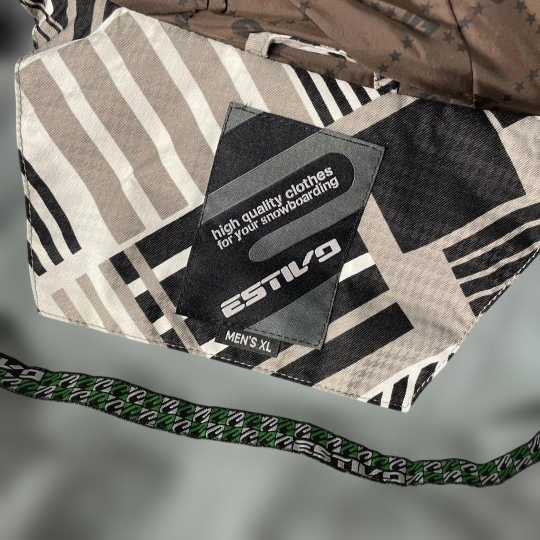 【mh/1.20/11】ESTIVO 総柄スノーボードウェアつなぎ XLサイズ
