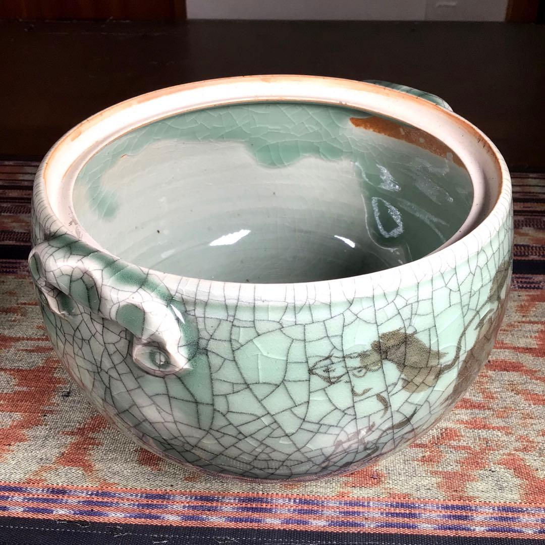 メルうー特価』 相馬焼 (青烈焼 あおひびやき) 吉峰窯 水差し 抹茶茶碗