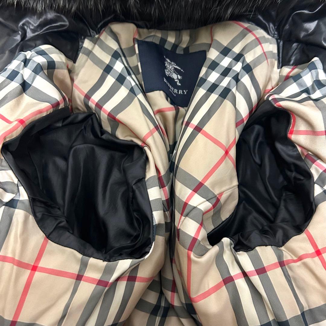 美品 バーバリーロンドン ダウンコート フォックスファー ノバチェック