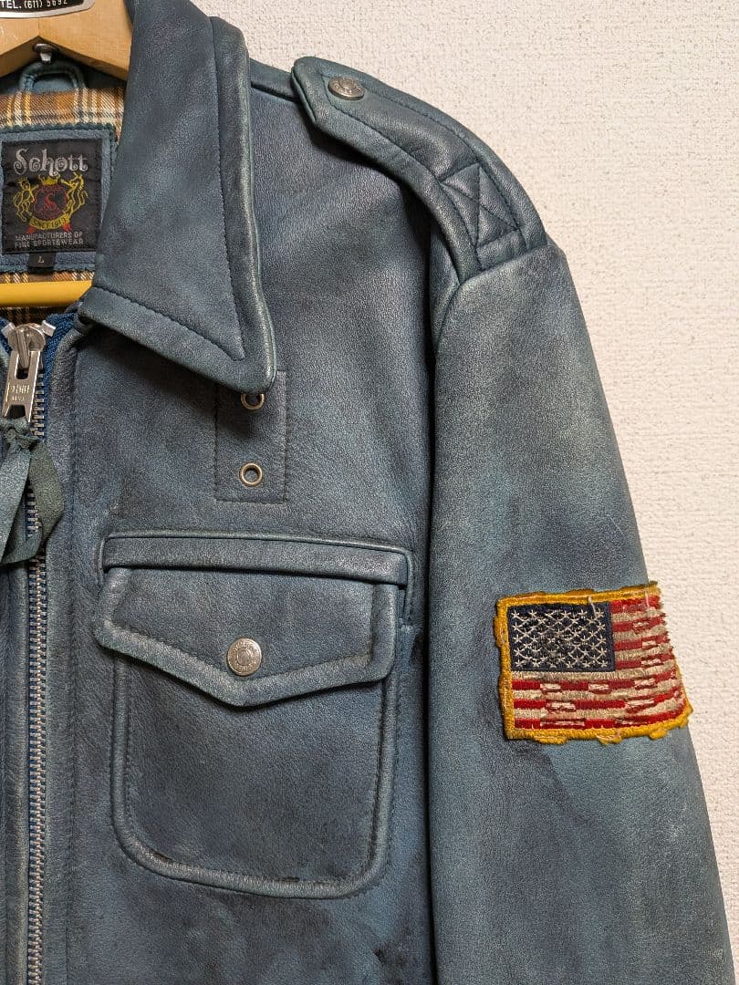 希少品 SCHOTT ライダースジャケット ワッペン Lサイズ レザー - メルカリ