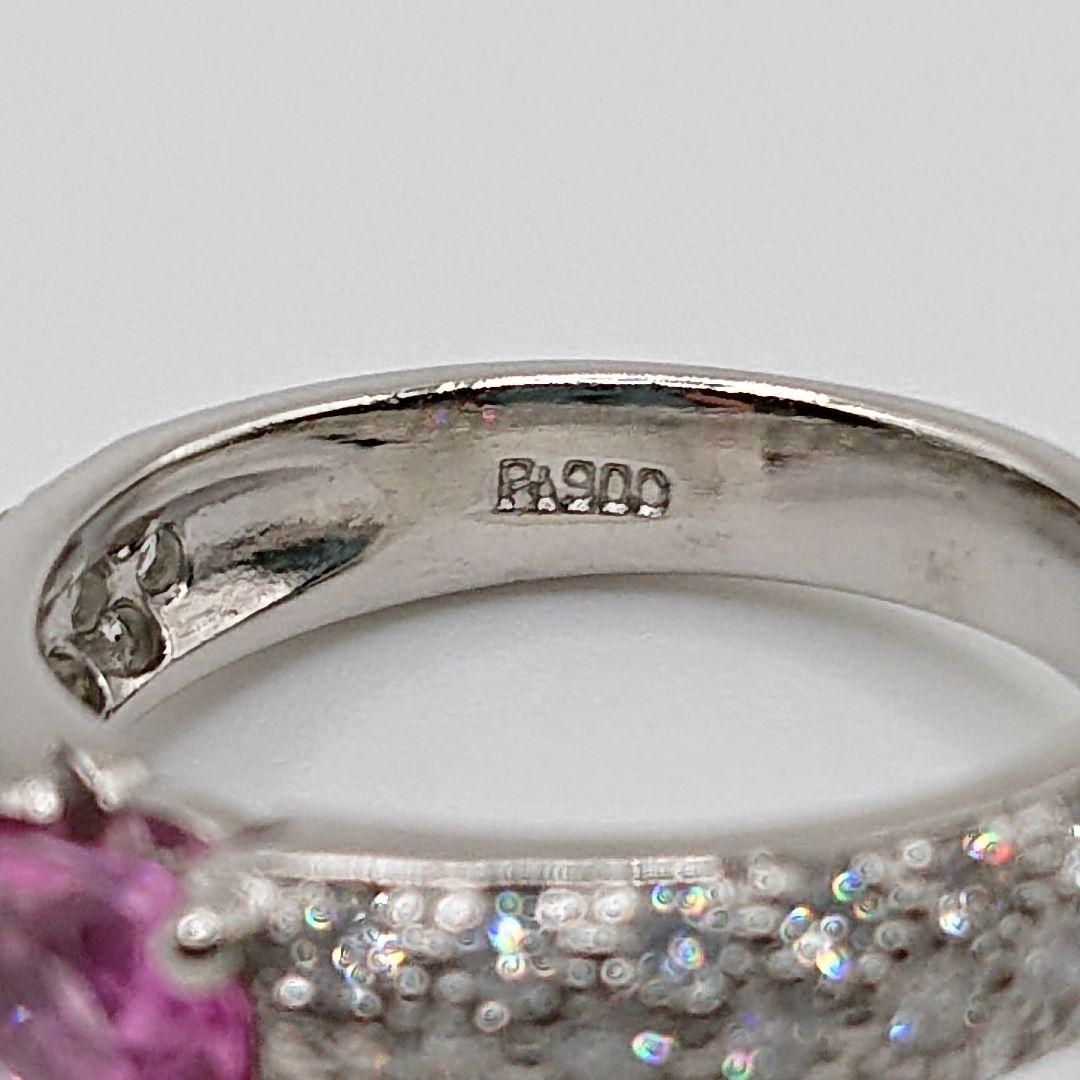 佐藤京子様天然ピンクサファイア 天然ダイヤモンドリングプラチナ900パヴェリング