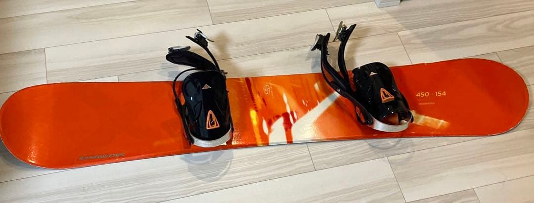 サロモン スノーボード 450-154 オレンジ ナチュラルビンディング付き