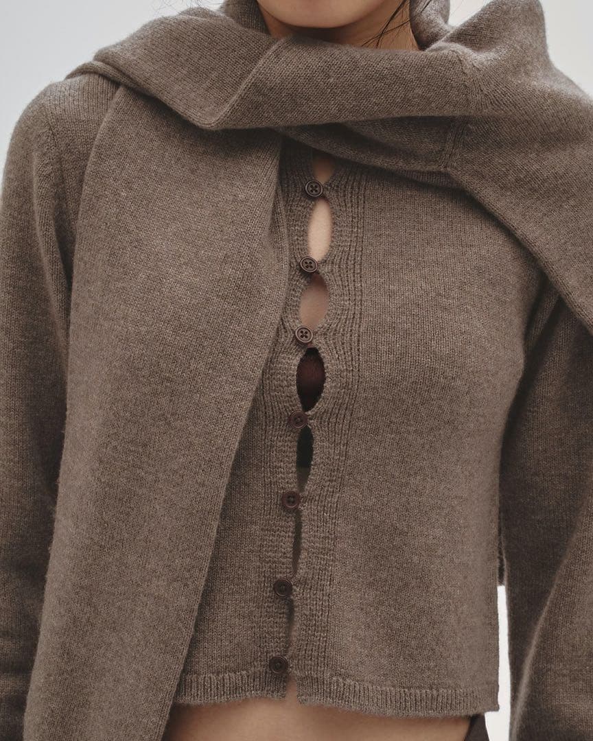 todayful 新品Cashmere Compact Cardigan モカ - メルカリ