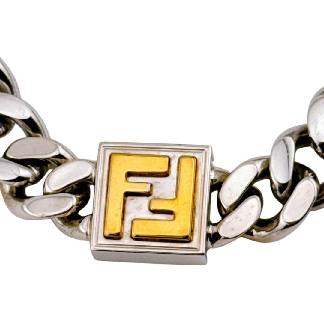 現行 定価67100円 FENDIフェンディ FFブレスレット 喜平 シルバー系