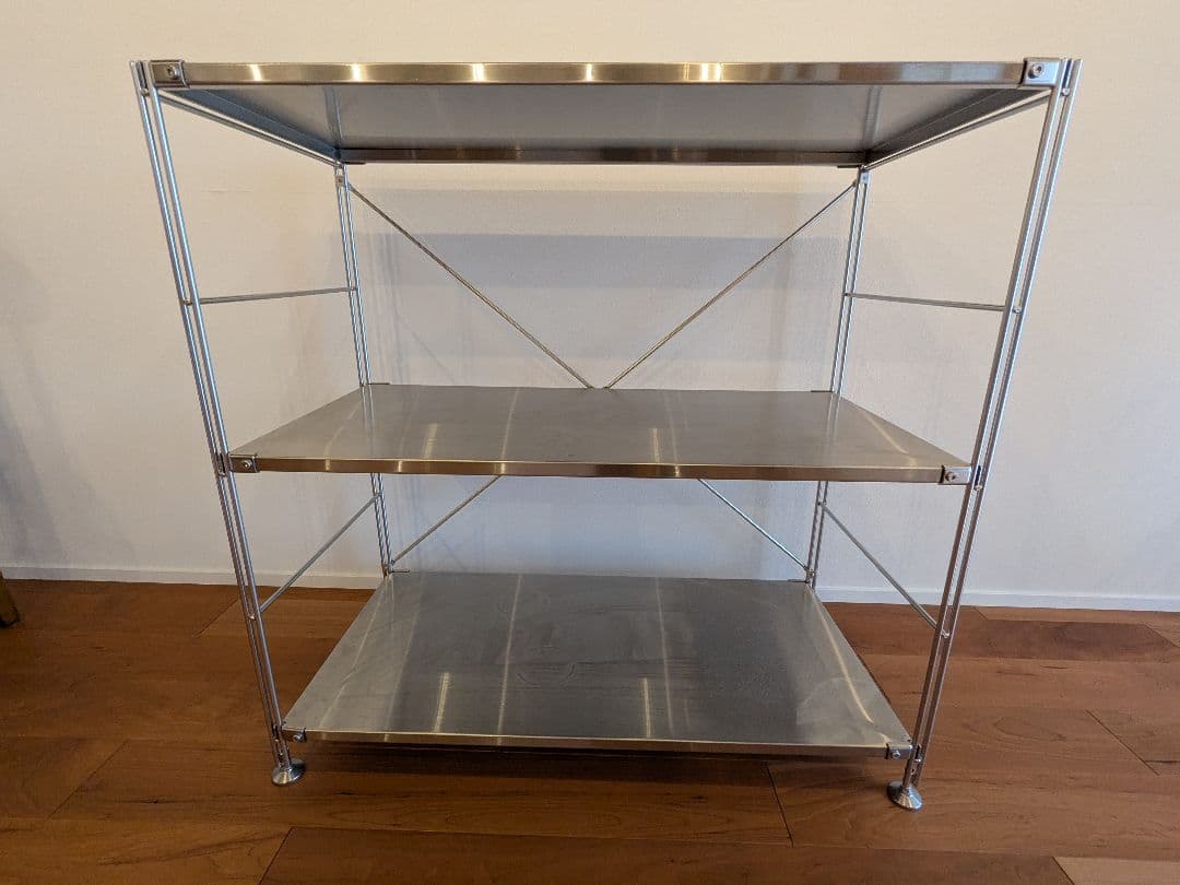 無印 スチールユニットシェルフ スチールユニットシェルフ・スチール棚セット・ワイド・大・ライト