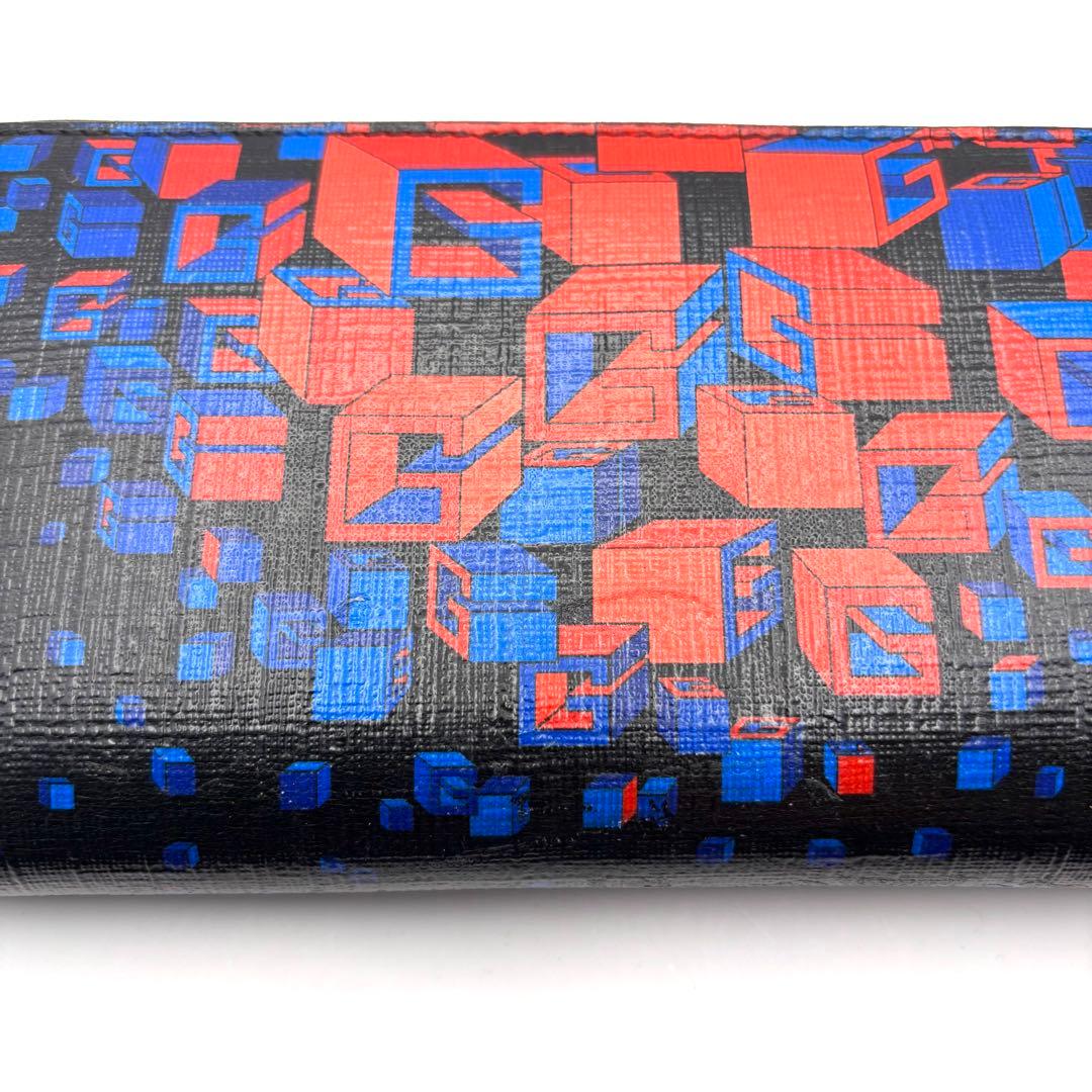 希少 グッチ 長財布 3Dアートプリント ラウンドファスナーレザー