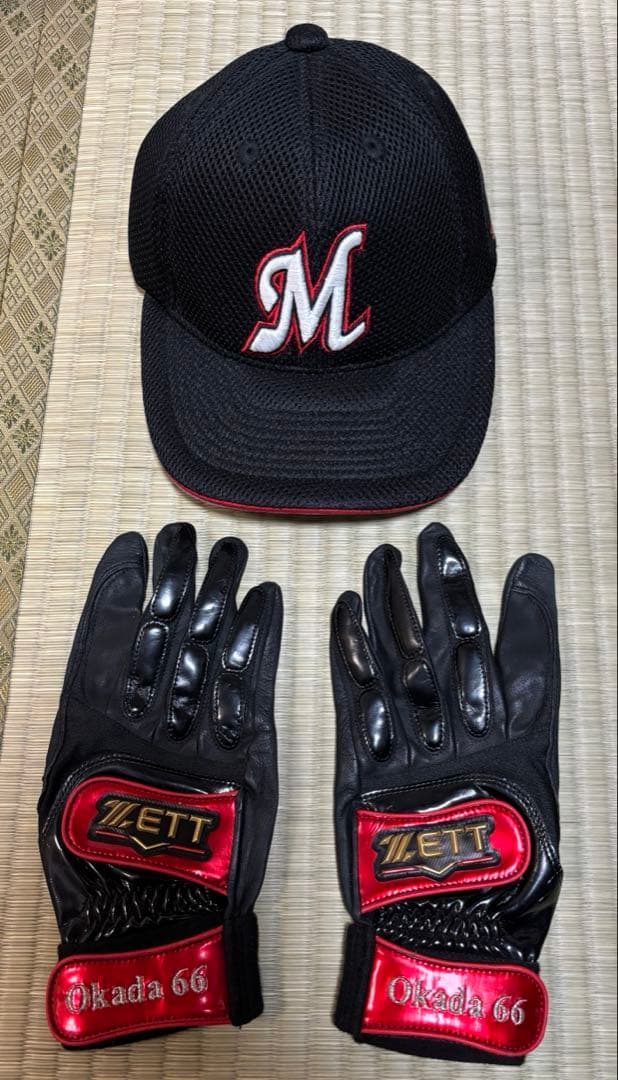 匿名配送　希少！千葉ロッテマリーンズ　ビジターキャップ　バッティンググローブ 日本未発売】JAX バッティンググローブ 両手用 Pro Cuff Batting