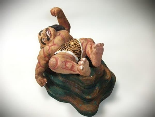 鬼 オニ 置き物 怪獣フィギュア トラ柄ふんどし