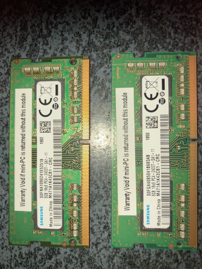Samsung DDR4-2400 8GBメモリー×2枚 計16GB 動作確認済 - メルカリ