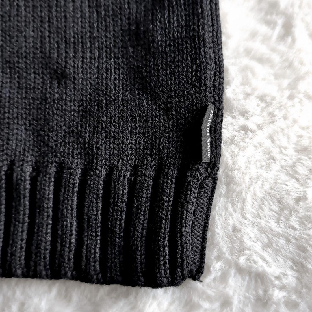 美品 アルマーニエクスチェンジ 求心柄 ダブルジップ ニット