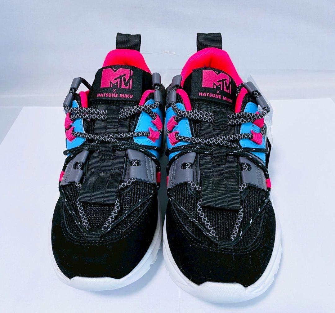 【限定 新品】MTV×初音ミクコラボ スニーカー 第2弾 ブラック 23.0cm